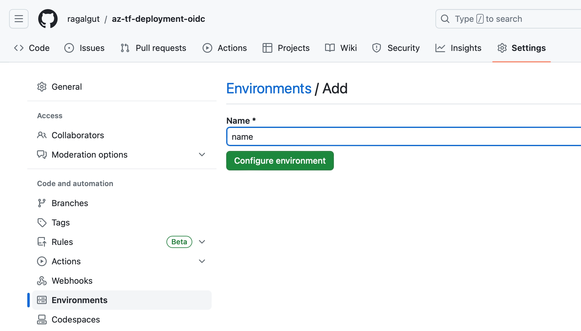 Nuevo entorno GitHub